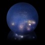 BLUE TEXTURED GLASS GAZING GLOBE WITH LED LIGHTS 