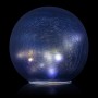 BLUE TEXTURED GLASS GAZING GLOBE WITH LED LIGHTS 