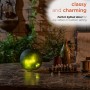GREEN TEXTURED GLASS GAZING GLOBE WITH LED LIGHTS