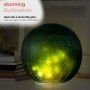GREEN TEXTURED GLASS GAZING GLOBE WITH LED LIGHTS