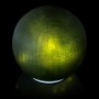 GREEN TEXTURED GLASS GAZING GLOBE WITH LED LIGHTS