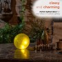 YELLOW TEXTURED GLASS GAZING GLOBE WITH LED LIGHTS
