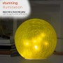 YELLOW TEXTURED GLASS GAZING GLOBE WITH LED LIGHTS