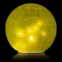 YELLOW TEXTURED GLASS GAZING GLOBE WITH LED LIGHTS