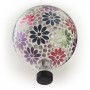 MOSAIC GAZING GLOBE WITH COLORFUL DAISY DESIGN 