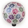 MOSAIC GAZING GLOBE WITH COLORFUL DAISY DESIGN 