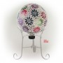 MOSAIC GAZING GLOBE WITH COLORFUL DAISY DESIGN 