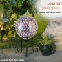 MOSAIC GAZING GLOBE WITH COLORFUL TEARDROP DESIGN