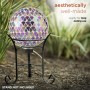 MOSAIC GAZING GLOBE WITH COLORFUL TEARDROP DESIGN