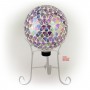 MOSAIC GAZING GLOBE WITH COLORFUL TEARDROP DESIGN
