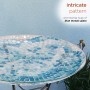 Alpine Corporation 24" Tall Outdoor Mosaic Style Glass Birdbath Bowl with Metal Stand, Blue 