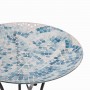 Alpine Corporation 24" Tall Outdoor Mosaic Style Glass Birdbath Bowl with Metal Stand, Blue 