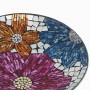 Alpine Corporation 24" Tall Outdoor Floral Glass Birdbath Bowl with Metal Stand, Multicolor