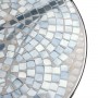 Alpine Corporation 18" Round Indoor/Outdoor Metal Decorative Table with Blue Mosaic Tile Top