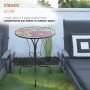 Alpine Corporation 18" Round Indoor/Outdoor Metal Decorative Table with Multicolor Floral Mosaic Tile Top