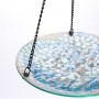 Alpine Corporation 10" Round Glass Mosaic Hanging Birdbath, Blue