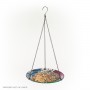 Alpine Corporation 10" Round Glass Mosaic Floral Hanging Birdbath, Multicolor