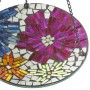 Alpine Corporation 10" Round Glass Mosaic Floral Hanging Birdbath, Multicolor