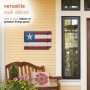 ALPINE CORPORATION 16" TALL INDOOR/OUTDOOR WOOD AND METAL AMERICAN FLAG WALL ART DÉCOR 