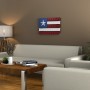ALPINE CORPORATION 16" TALL INDOOR/OUTDOOR WOOD AND METAL AMERICAN FLAG WALL ART DÉCOR 