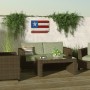 ALPINE CORPORATION 16" TALL INDOOR/OUTDOOR WOOD AND METAL AMERICAN FLAG WALL ART DÉCOR 