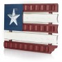 ALPINE CORPORATION 16" TALL INDOOR/OUTDOOR WOOD AND METAL AMERICAN FLAG WALL ART DÉCOR 