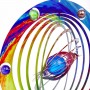 ALPINE CORPORATION 12" ROUND OUTDOOR HANGING METAL PLANET WIND SPINNER WITH MULTICOLOR GLASS BALLS ALPINE CORPORATION 12" ROUND OUTDOOR HANGING METAL PLANET WIND SPINNER WITH MULTICOLOR GLASS BALLS 