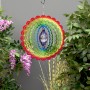 FLOWER SHAPE WIND SPINNER WITH CLEAR ROUND GLASS BALL 