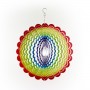 FLOWER SHAPE WIND SPINNER WITH CLEAR ROUND GLASS BALL 