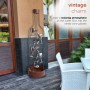 44" BOTTLE SHAPED FOUNTAIN WITH TIERING WINE GLASSES