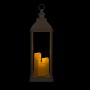 WHITE CANDLELIT LANTERN WITH WARM WHITE LED LIGHTS - LARGE