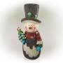 Alpine Corporation 48"H Outdoor Solar Snowman Statue Holiday Decoration with Color Changing LED Lights