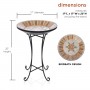 Tan/Beige Decorative Mosaic Birdbath with Black Metal Stand