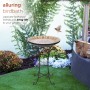 Alpine Corporation 25"H Outdoor Decorative Mosaic Birdbath with Metal Stand, Tan/Beige
