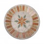 Tan/Beige Decorative Mosaic Birdbath with Black Metal Stand