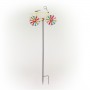 Alpine Corporation 42" Tall Outdoor Metal Bicycle Wind Spinner Garden Stake Decoration, Multicolor