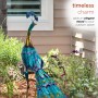 GRACEFUL METAL PEACOCK GARDEN DECOR 