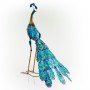 GRACEFUL METAL PEACOCK GARDEN DECOR 