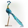 GRACEFUL METAL PEACOCK GARDEN DECOR 