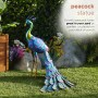 27" METALLIC PEACOCK OUTDOOR DÉCOR WITH GLOSSY FINISH 