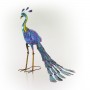 27" Metallic Peacock Outdoor Décor with Glossy Finish 