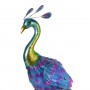 27" METALLIC PEACOCK OUTDOOR DÉCOR WITH GLOSSY FINISH 