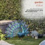 22" Metallic Feather-Spread Peacock Outdoor Décor