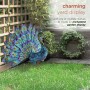 22" METALLIC FEATHER-SPREAD PEACOCK OUTDOOR DÉCOR