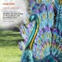 22" Metallic Feather-Spread Peacock Outdoor Décor