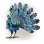 22" Metallic Feather-Spread Peacock Outdoor Décor