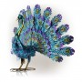 22" METALLIC FEATHER-SPREAD PEACOCK OUTDOOR DÉCOR