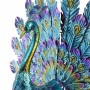 22" METALLIC FEATHER-SPREAD PEACOCK OUTDOOR DÉCOR