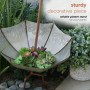 37" RUSTIC INVERTED LARGE UMBRELLA PLANTER GARDEN STAKE