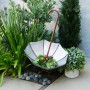 37" RUSTIC INVERTED LARGE UMBRELLA PLANTER GARDEN STAKE